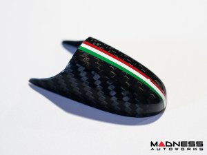 FIAT 500 Exterior Door Handle Kit - Carbon Fiber - Italian Racing Stripe Design